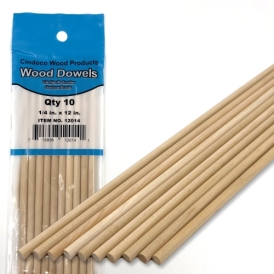 Wooden Dowels, 1/4'' x 12